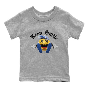 Jordan 1 Game Royal Varsity Maize Sneaker Match Tees Keep Smiling Sneaker Tees Jordan 1 Game Royal Varsity Maize Sneaker Release Tees Kids Shirts