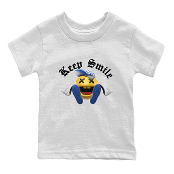 Jordan 1 Game Royal Varsity Maize Sneaker Match Tees Keep Smiling Sneaker Tees Jordan 1 Game Royal Varsity Maize Sneaker Release Tees Kids Shirts