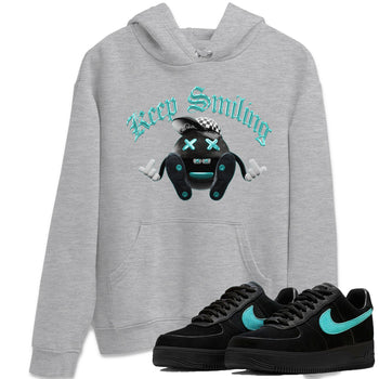 Air Force 1 Tiffany Sneaker Match Tees Keep Smiling Sneaker Tees Nike Tiffany AF1Sneaker Release Tees Unisex Shirts Heather Grey 1