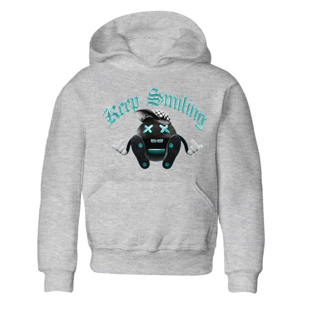 Air Force 1 Tiffany Sneaker Match Tees Keep Smiling Sneaker Tees Nike Tiffany AF1Sneaker Release Tees Kids Shirts Heather Grey 2