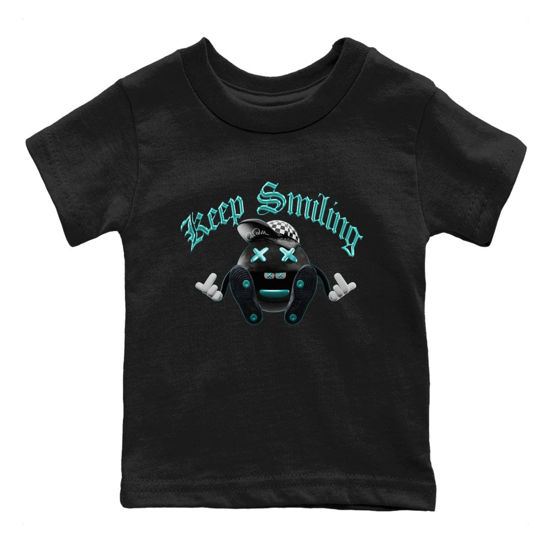Air Force 1 Tiffany Sneaker Match Tees Keep Smiling Sneaker Tees Nike Tiffany AF1Sneaker Release Tees Kids Shirts Black 2