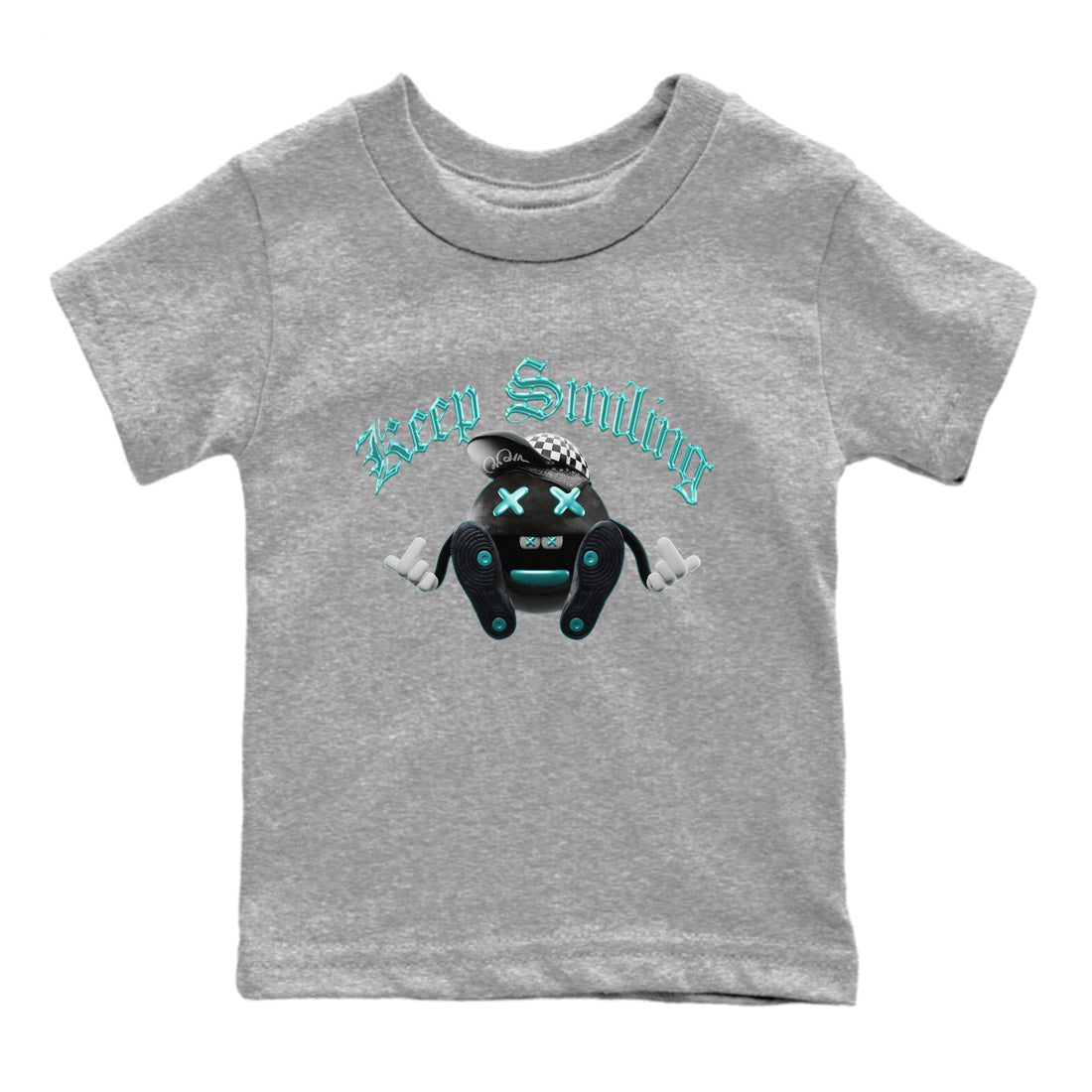 Air Force 1 Tiffany Sneaker Match Tees Keep Smiling Sneaker Tees Nike Tiffany AF1Sneaker Release Tees Kids Shirts Heather Grey 2
