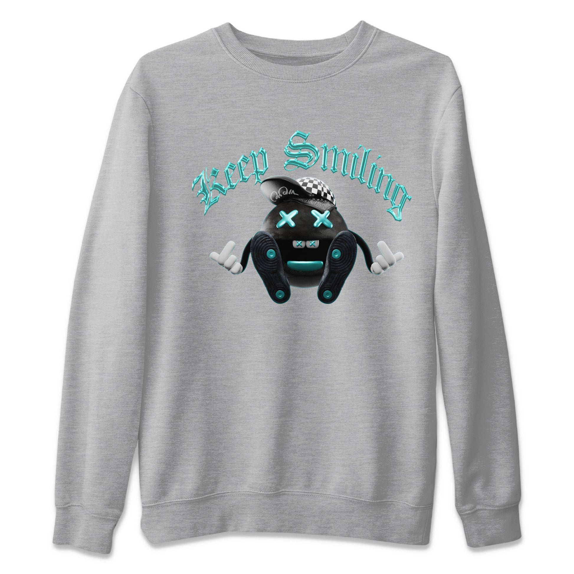 Air Force 1 Tiffany Sneaker Match Tees Keep Smiling Sneaker Tees Nike Tiffany AF1Sneaker Release Tees Unisex Shirts Heather Grey 2