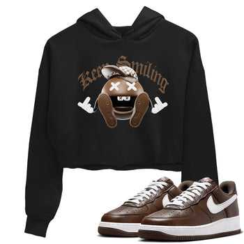 Air Force Low Chocolate shirt to match jordans Keep Smiling sneaker tees chocolate Nike Air Force Low Chocolate SNRT Sneaker Release Tees Black 1 Crop T-Shirt
