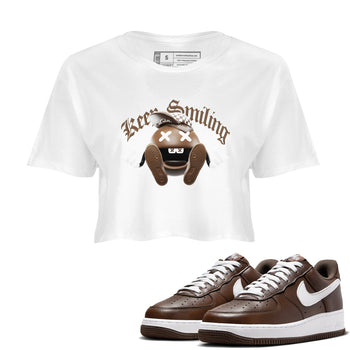 Air Force Low Chocolate shirt to match jordans Keep Smiling sneaker tees chocolate Nike Air Force Low Chocolate SNRT Sneaker Release Tees White 1 Crop T-Shirt