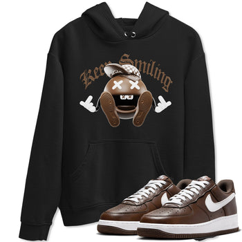 Air Force Low Chocolate shirt to match jordans Keep Smiling sneaker tees chocolate Nike Air Force Low Chocolate SNRT Sneaker Release Tees Unisex Black 1 T-Shirt