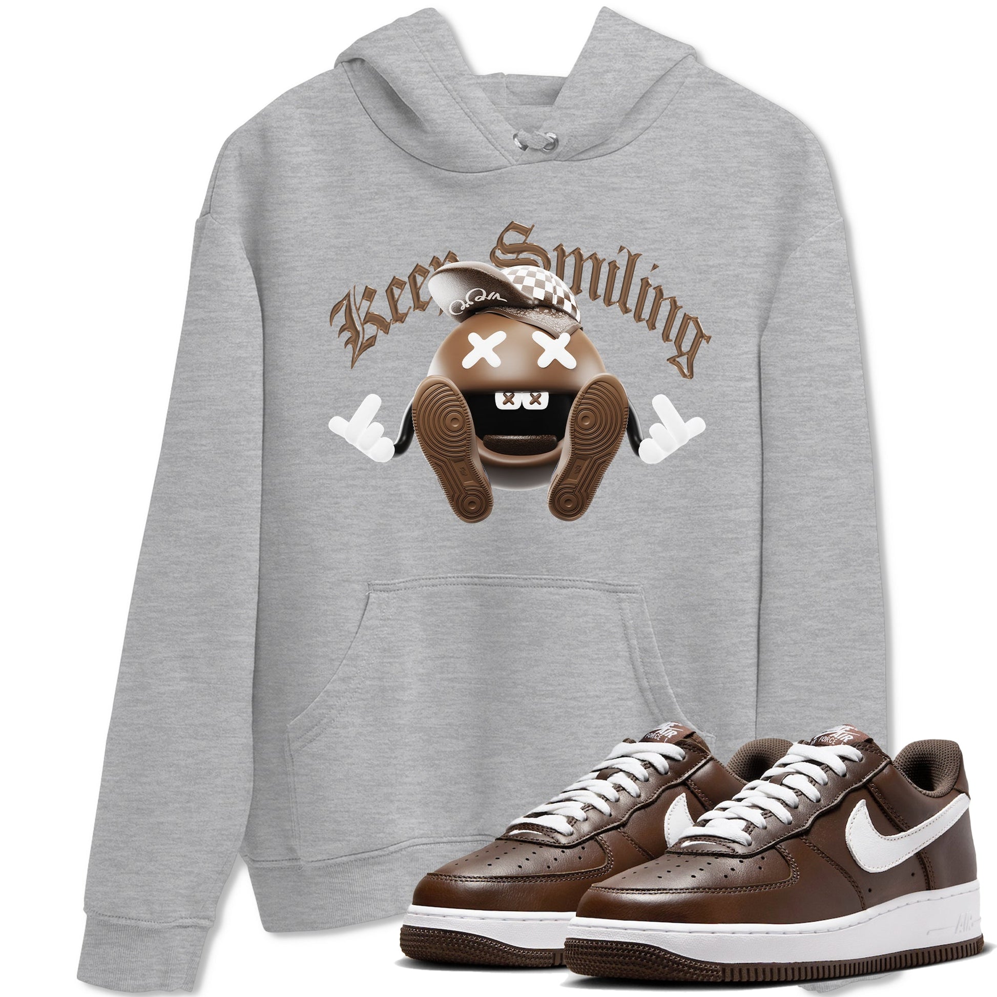 Air Force Low Chocolate shirt to match jordans Keep Smiling sneaker tees chocolate Nike Air Force Low Chocolate SNRT Sneaker Release Tees Unisex Heather Grey 1 T-Shirt