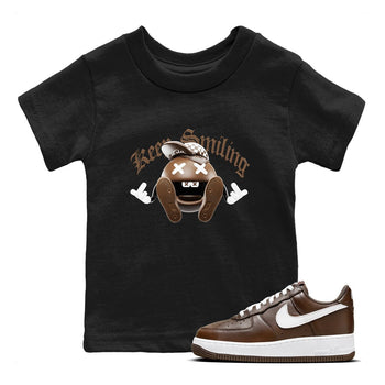 Air Force Low Chocolate shirt to match jordans Keep Smiling sneaker tees chocolate Nike Air Force Low Chocolate SNRT Sneaker Release Tees Baby Toddler Black 1 T-Shirt