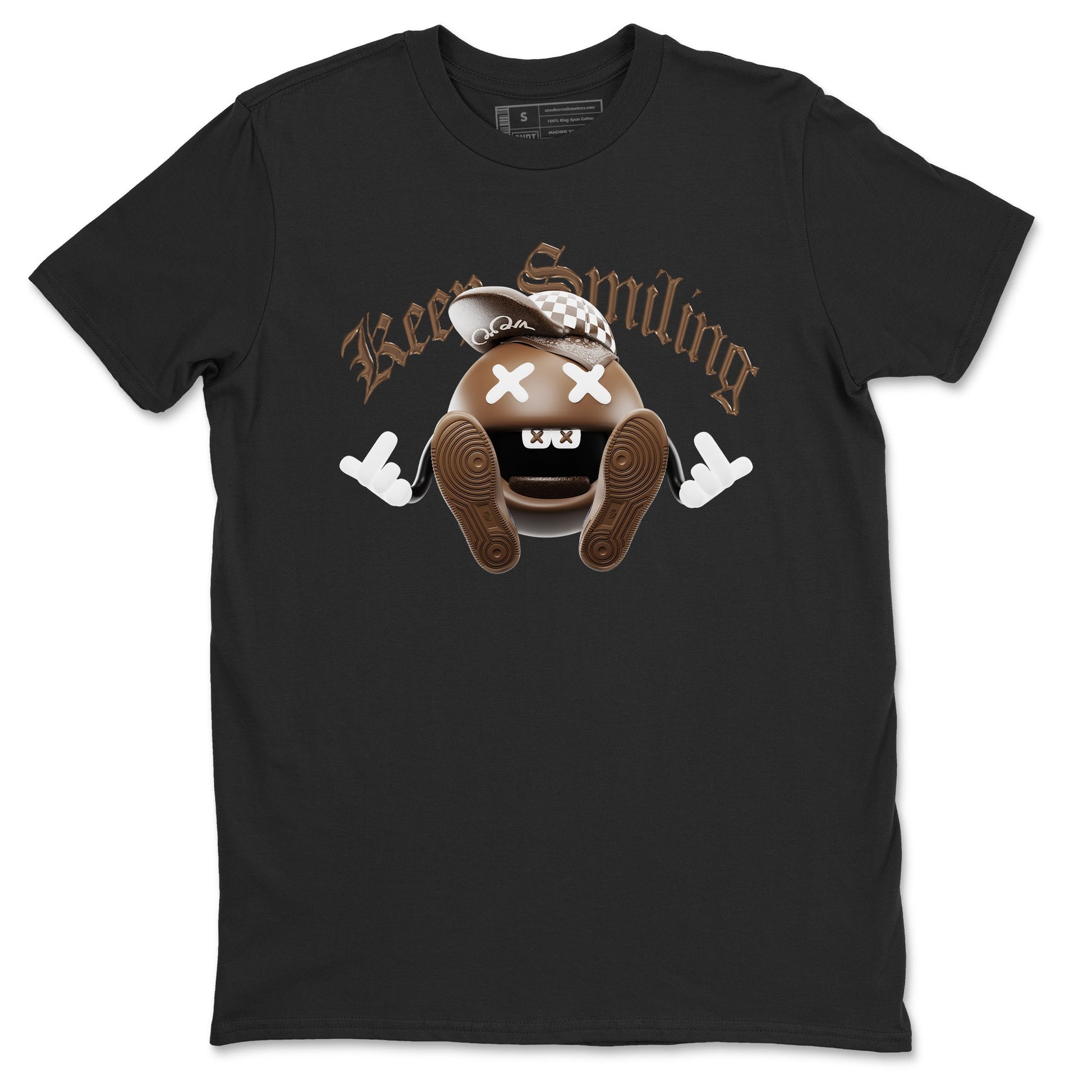 Air Force Low Chocolate shirt to match jordans Keep Smiling sneaker tees chocolate Nike Air Force Low Chocolate SNRT Sneaker Release Tees Unisex Black 2 T-Shirt
