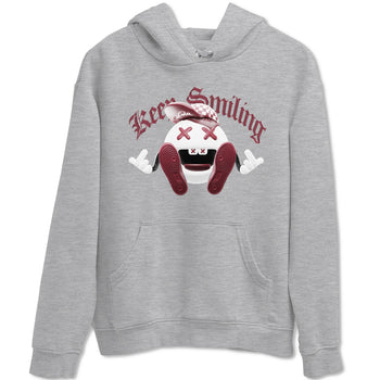 1s Metallic Burgundy shirt to match jordans Keep Smiling sneaker tees AJ1 Metallic Burgundy SNRT Sneaker Release Tees Unisex Heather Grey 2 T-Shirt