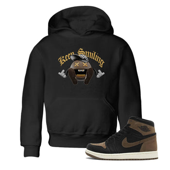 Air Jordan 1 Palomino shirt to match jordans Keep Smiling sneaker tees AJ1 High Palomino SNRT Sneaker Release Tees Baby Toddler Black 1 T-Shirt