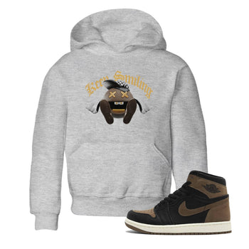 Air Jordan 1 Palomino shirt to match jordans Keep Smiling sneaker tees AJ1 High Palomino SNRT Sneaker Release Tees Baby Toddler Heather Grey 1 T-Shirt