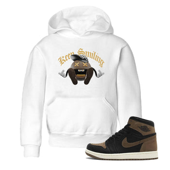 Air Jordan 1 Palomino shirt to match jordans Keep Smiling sneaker tees AJ1 High Palomino SNRT Sneaker Release Tees Baby Toddler White 1 T-Shirt
