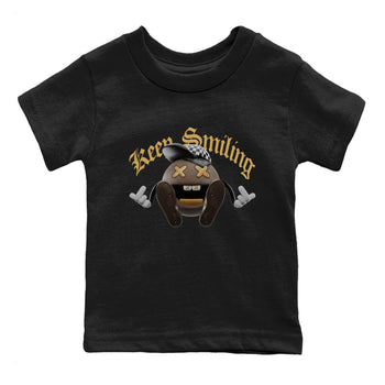 Air Jordan 1 Palomino shirt to match jordans Keep Smiling sneaker tees AJ1 High Palomino SNRT Sneaker Release Tees Baby Toddler Black 2 T-Shirt