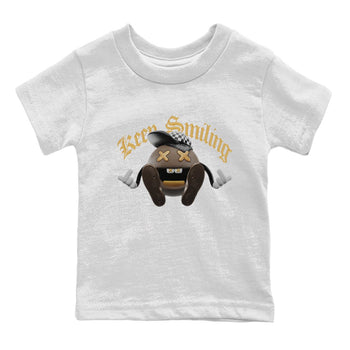Air Jordan 1 Palomino shirt to match jordans Keep Smiling sneaker tees AJ1 High Palomino SNRT Sneaker Release Tees Baby Toddler White 2 T-Shirt