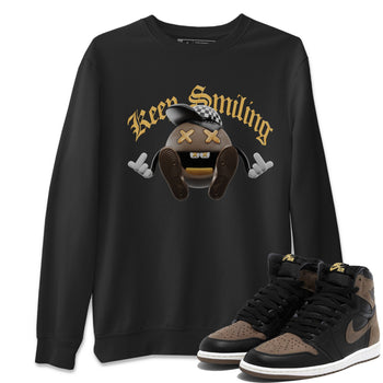Air Jordan 1 Palomino shirt to match jordans Keep Smiling sneaker tees AJ1 High Palomino SNRT Sneaker Release Tees Unisex Black 1 T-Shirt