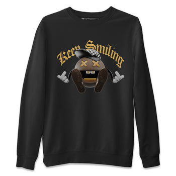 Air Jordan 1 Palomino shirt to match jordans Keep Smiling sneaker tees AJ1 High Palomino SNRT Sneaker Release Tees Unisex Black 2 T-Shirt