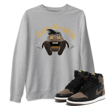 Air Jordan 1 Palomino shirt to match jordans Keep Smiling sneaker tees AJ1 High Palomino SNRT Sneaker Release Tees Unisex Heather Grey 1 T-Shirt