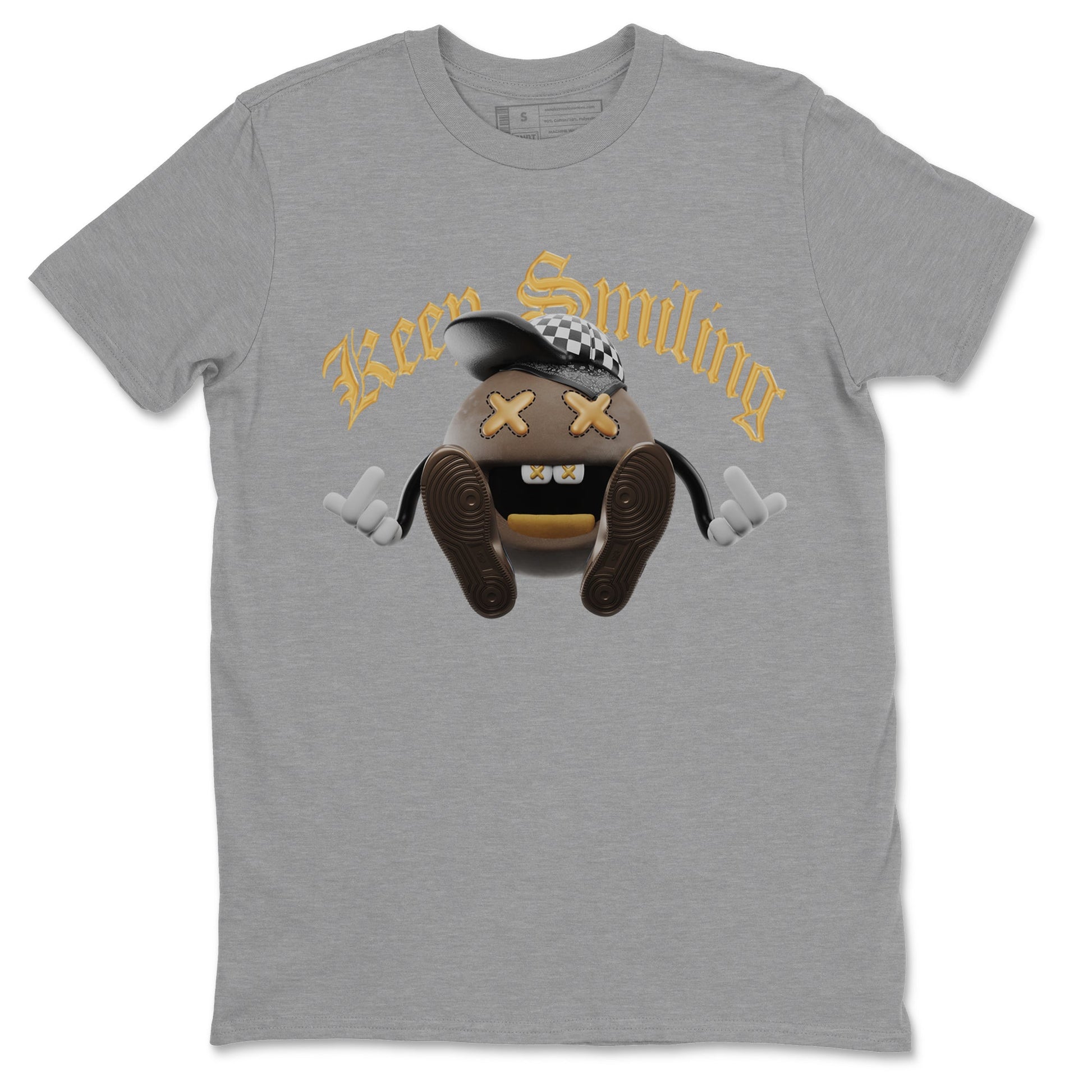 Air Jordan 1 Palomino shirt to match jordans Keep Smiling sneaker tees AJ1 High Palomino SNRT Sneaker Release Tees Unisex Heather Grey 2 T-Shirt