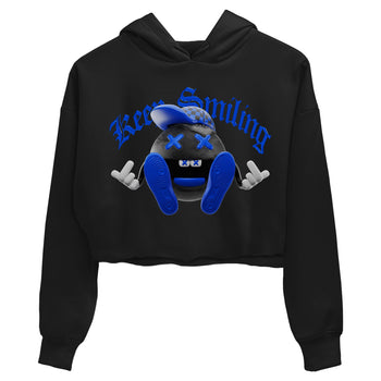 Air Jordan 1 Royal Reimagined shirt to match jordans Keep Smiling sneaker tees AJ1 OG HIGH Royal Reimagined SNRT Sneaker Release Tees Black 2 Crop T-Shirt