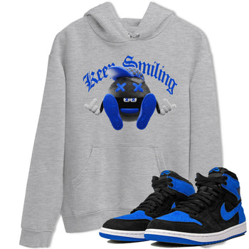 Air Jordan 1 Royal Reimagined shirt to match jordans Keep Smiling sneaker tees AJ1 OG HIGH Royal Reimagined SNRT Sneaker Release Tees Unisex Heather Grey 1 T-Shirt