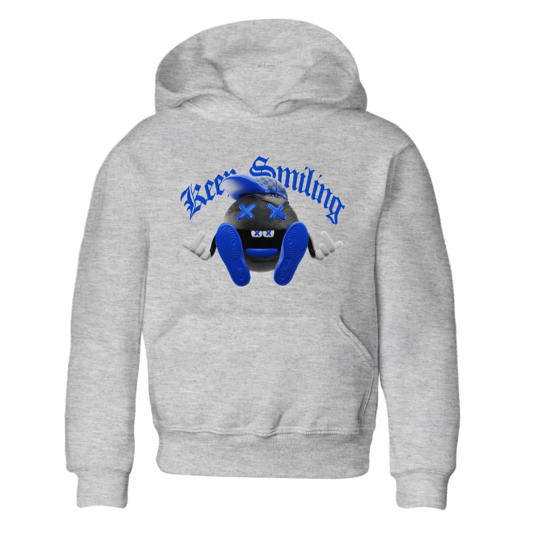 Air Jordan 1 Royal Reimagined shirt to match jordans Keep Smiling sneaker tees AJ1 OG HIGH Royal Reimagined SNRT Sneaker Release Tees Baby Toddler Heather Grey 2 T-Shirt