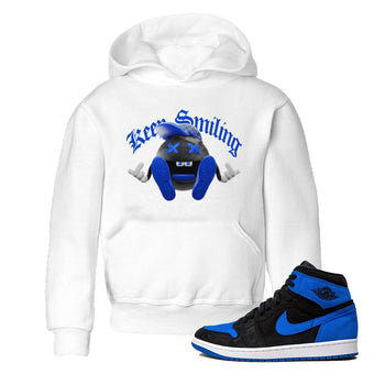 Air Jordan 1 Royal Reimagined shirt to match jordans Keep Smiling sneaker tees AJ1 OG HIGH Royal Reimagined SNRT Sneaker Release Tees Baby Toddler White 1 T-Shirt