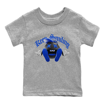 Air Jordan 1 Royal Reimagined shirt to match jordans Keep Smiling sneaker tees AJ1 OG HIGH Royal Reimagined SNRT Sneaker Release Tees Baby Toddler Heather Grey 2 T-Shirt
