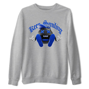 Air Jordan 1 Royal Reimagined shirt to match jordans Keep Smiling sneaker tees AJ1 OG HIGH Royal Reimagined SNRT Sneaker Release Tees Unisex Heather Grey 2 T-Shirt