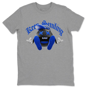 Air Jordan 1 Royal Reimagined shirt to match jordans Keep Smiling sneaker tees AJ1 OG HIGH Royal Reimagined SNRT Sneaker Release Tees Unisex Heather Grey 2 T-Shirt