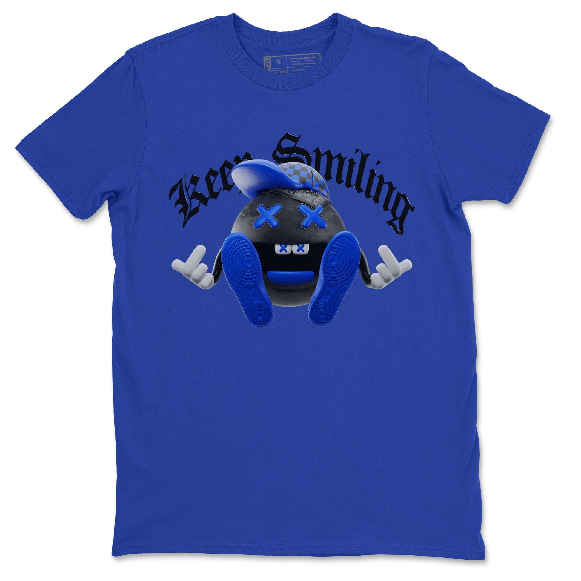 Air Jordan 1 Royal Reimagined shirt to match jordans Keep Smiling sneaker tees AJ1 OG HIGH Royal Reimagined SNRT Sneaker Release Tees Unisex Royal Blue 2 T-Shirt