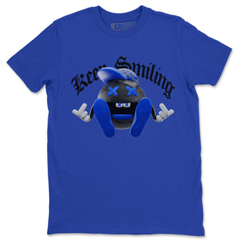 Air Jordan 1 Royal Reimagined shirt to match jordans Keep Smiling sneaker tees AJ1 OG HIGH Royal Reimagined SNRT Sneaker Release Tees Unisex Royal Blue 2 T-Shirt