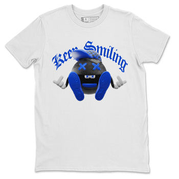 Air Jordan 1 Royal Reimagined shirt to match jordans Keep Smiling sneaker tees AJ1 OG HIGH Royal Reimagined SNRT Sneaker Release Tees Unisex White 2 T-Shirt