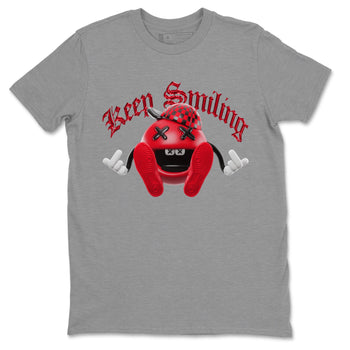 Air Jordan 1 Satin Bred Sneaker Match Tees Keep Smiling Sneaker Tees AJ1 Satin Bred Sneaker Release Tees Unisex Shirts Heather Grey 2