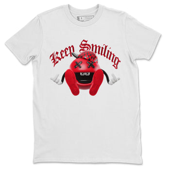 Air Jordan 1 Satin Bred Sneaker Match Tees Keep Smiling Sneaker Tees AJ1 Satin Bred Sneaker Release Tees Unisex Shirts White 2