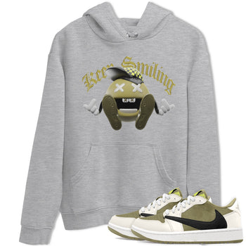 Air Jordan 1 Travis Scott Golf shirt to match jordans Keep Smiling sneaker tees AJ1 lowTravis Scott Golf SNRT Sneaker Release Tees Unisex Heather Grey 1 T-Shirt