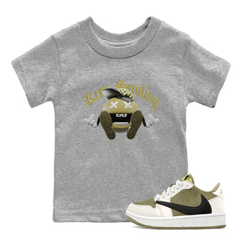 Air Jordan 1 Travis Scott Golf shirt to match jordans Keep Smiling sneaker tees AJ1 lowTravis Scott Golf SNRT Sneaker Release Tees Baby Toddler Heather Grey 1 T-Shirt