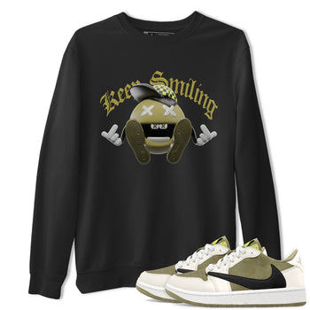 Air Jordan 1 Travis Scott Golf shirt to match jordans Keep Smiling sneaker tees AJ1 lowTravis Scott Golf SNRT Sneaker Release Tees Unisex Black 1 T-Shirt