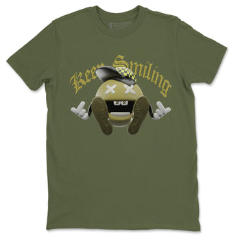 Air Jordan 1 Travis Scott Golf shirt to match jordans Keep Smiling sneaker tees AJ1 lowTravis Scott Golf SNRT Sneaker Release Tees Unisex Military Green 2 T-Shirt