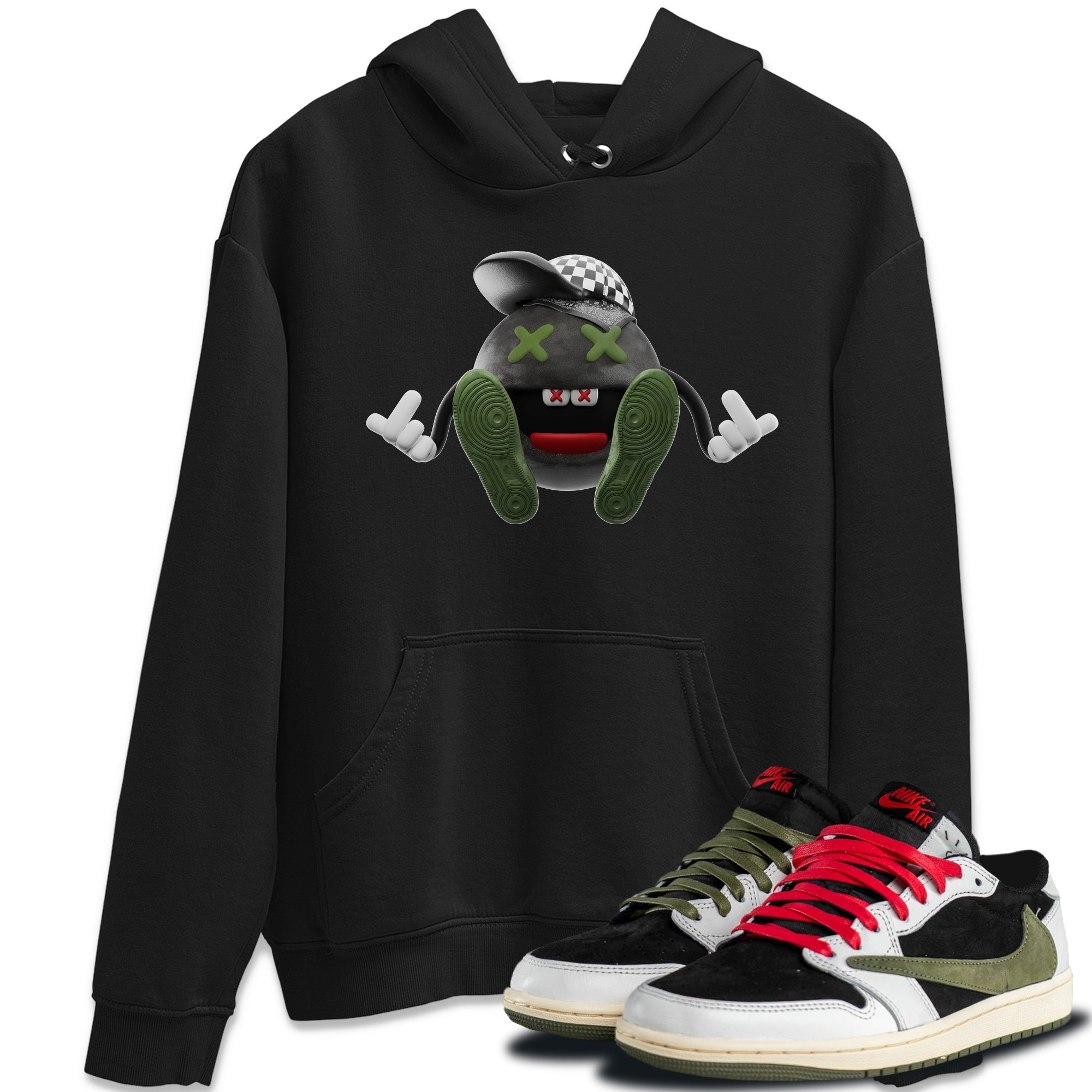 Air Jordan 1 Travis Scott Olive Sneaker Match Tees Keep Smiling Sneaker Tees AJ1 OG Travis Scott Olive Sneaker Release Tees Unisex Shirts Black 1