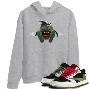 Air Jordan 1 Travis Scott Olive Sneaker Match Tees Keep Smiling Sneaker Tees AJ1 OG Travis Scott Olive Sneaker Release Tees Unisex Shirts Heather Grey 1