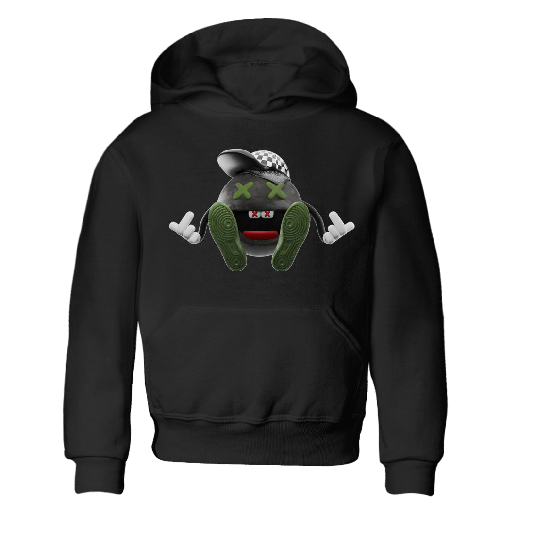 Air Jordan 1 Travis Scott Olive Sneaker Match Tees Keep Smiling Sneaker Tees AJ1 OG Travis Scott Olive Sneaker Release Tees Kids Shirts Black 2