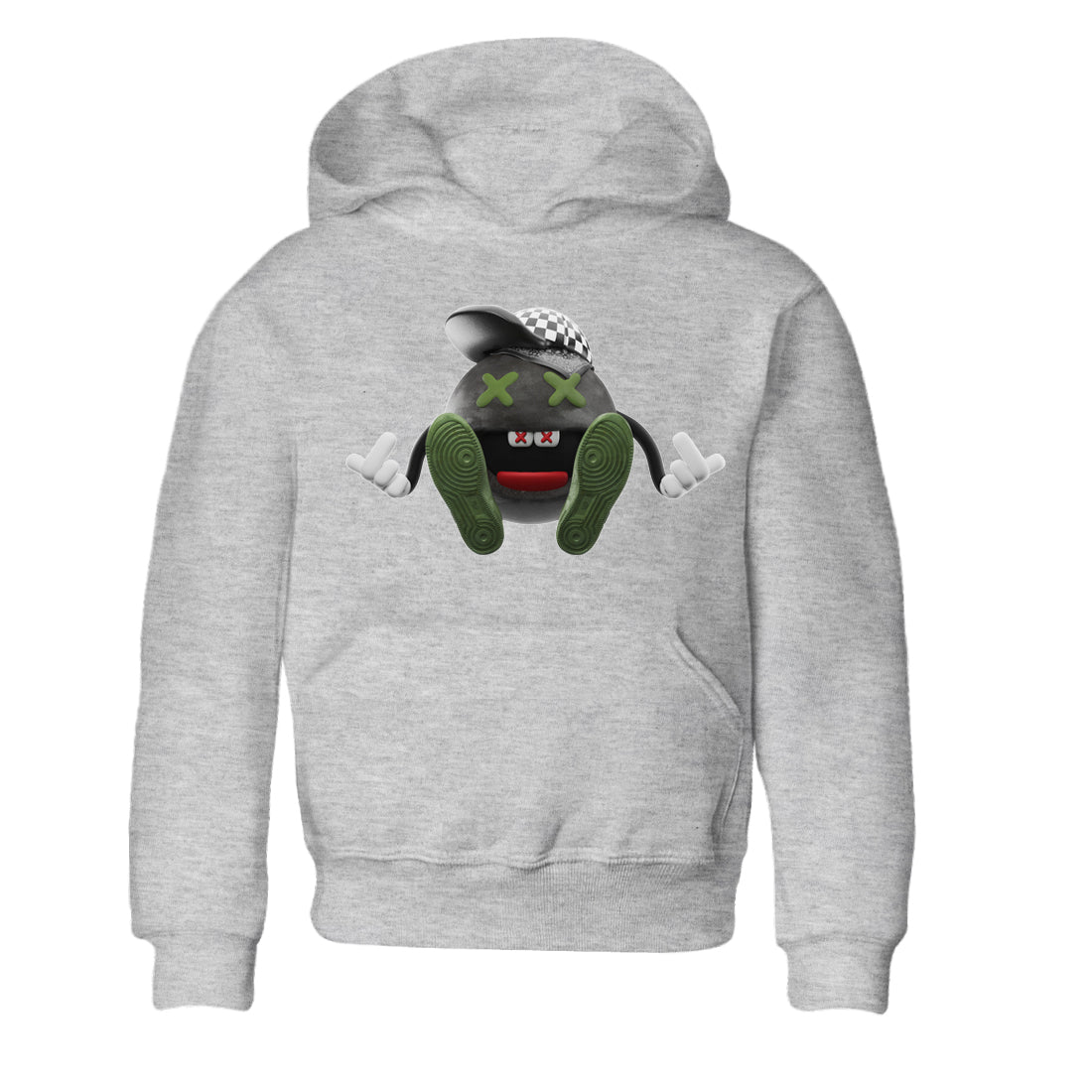Air Jordan 1 Travis Scott Olive Sneaker Match Tees Keep Smiling Sneaker Tees AJ1 OG Travis Scott Olive Sneaker Release Tees Kids Shirts Heather Grey 2