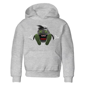 Air Jordan 1 Travis Scott Olive Sneaker Match Tees Keep Smiling Sneaker Tees AJ1 OG Travis Scott Olive Sneaker Release Tees Kids Shirts Heather Grey 2