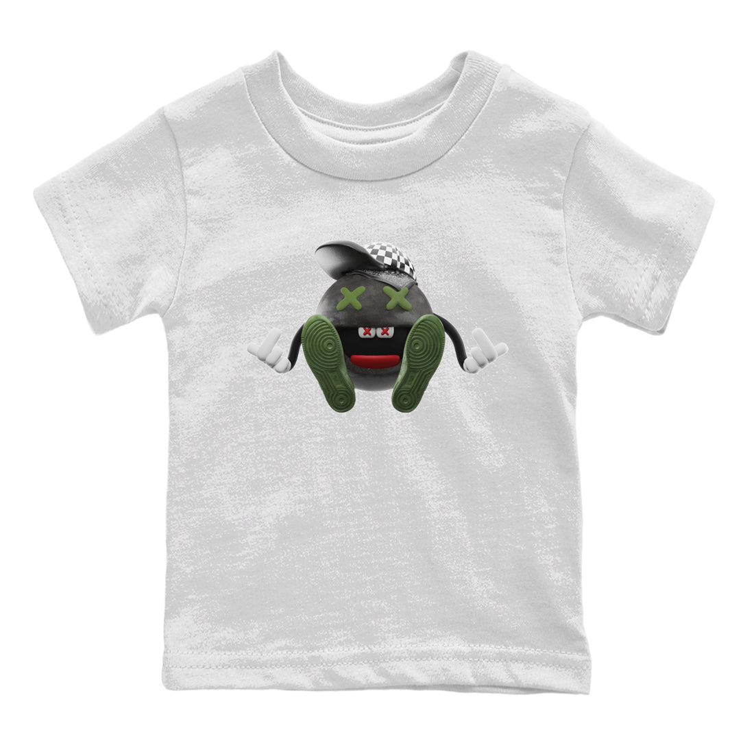 Air Jordan 1 Travis Scott Olive Sneaker Match Tees Keep Smiling Sneaker Tees AJ1 OG Travis Scott Olive Sneaker Release Tees Kids Shirts White 2