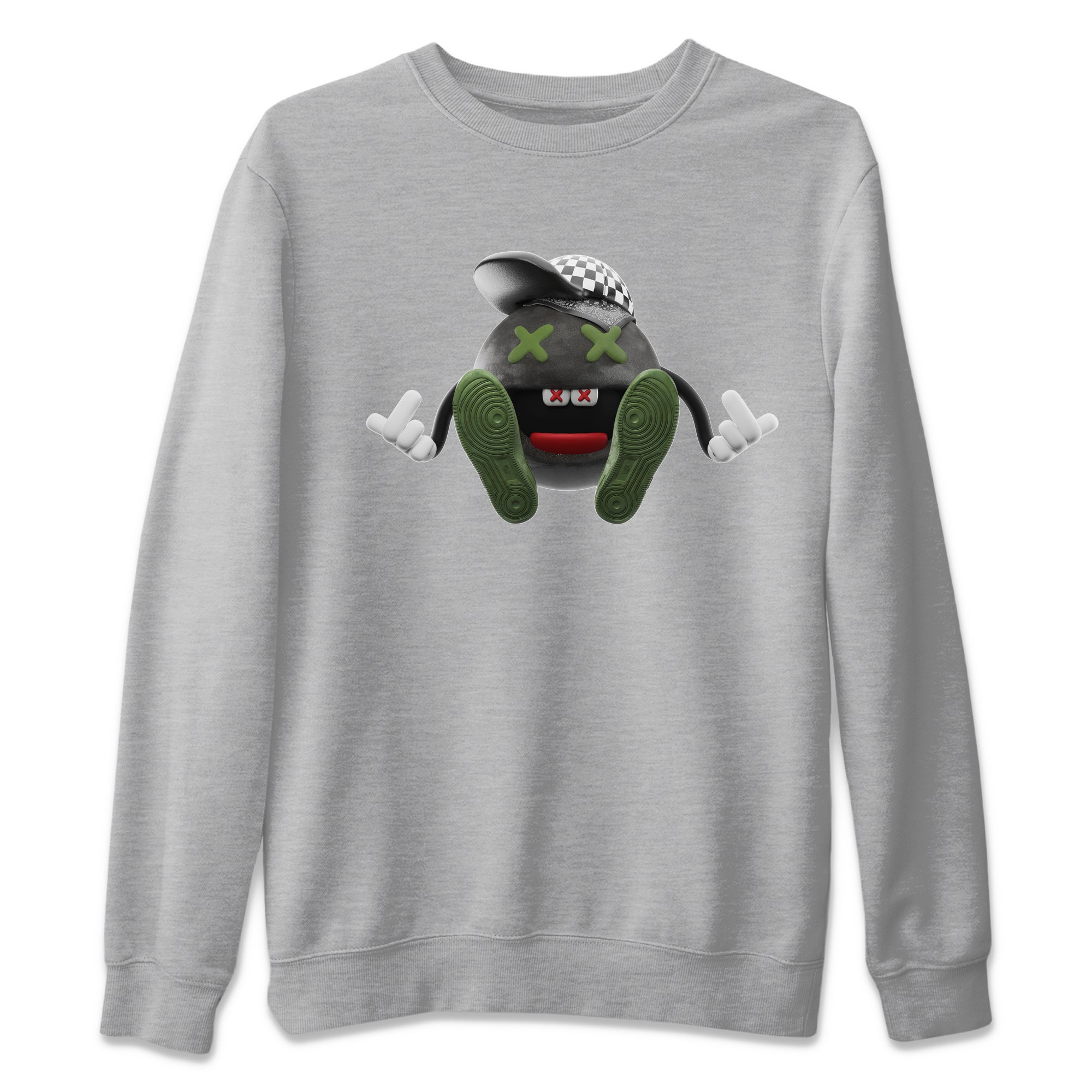 Air Jordan 1 Travis Scott Olive Sneaker Match Tees Keep Smiling Sneaker Tees AJ1 OG Travis Scott Olive Sneaker Release Tees Unisex Shirts Heather Grey 2
