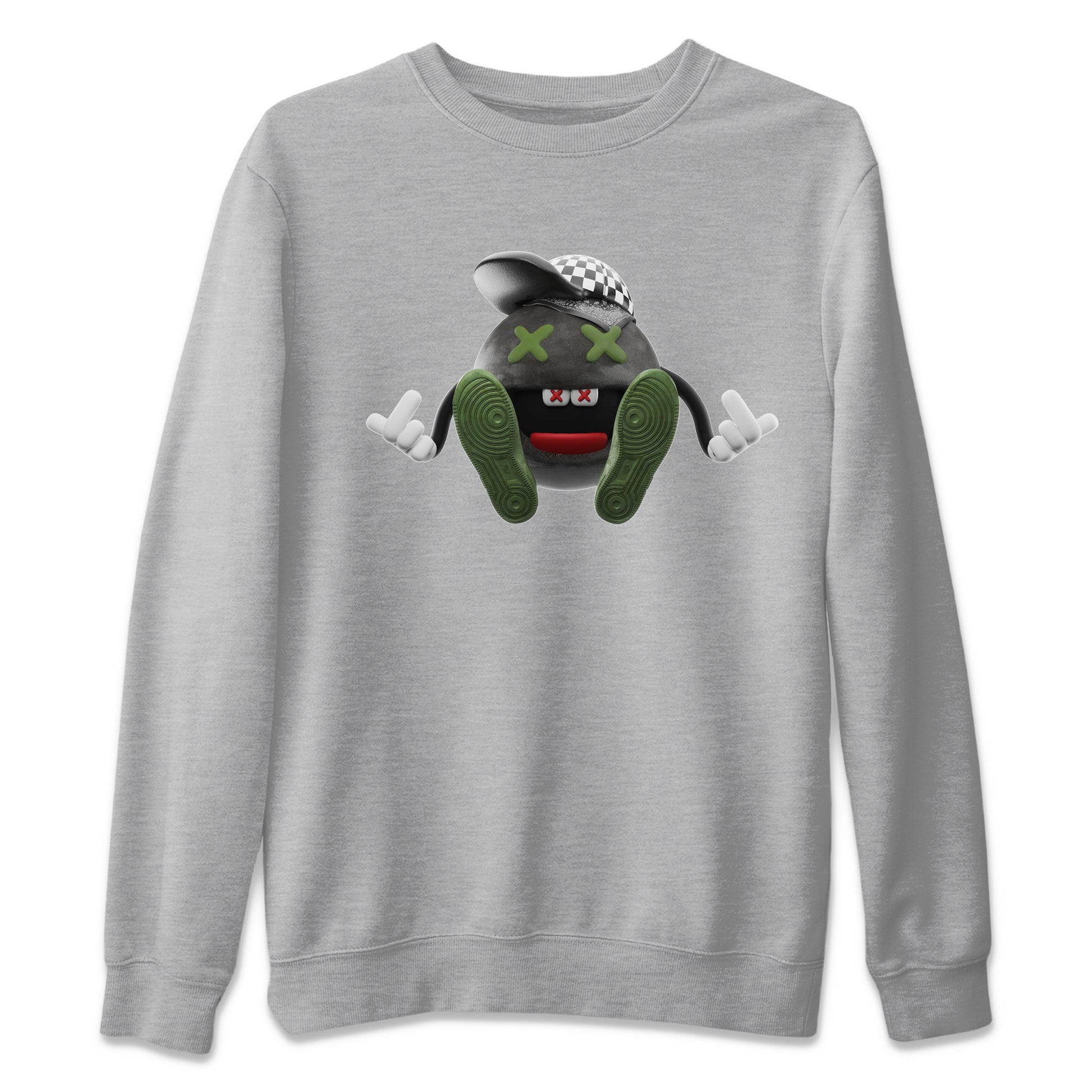 Air Jordan 1 Travis Scott Olive Sneaker Match Tees Keep Smiling Sneaker Tees AJ1 OG Travis Scott Olive Sneaker Release Tees Unisex Shirts Heather Grey 2