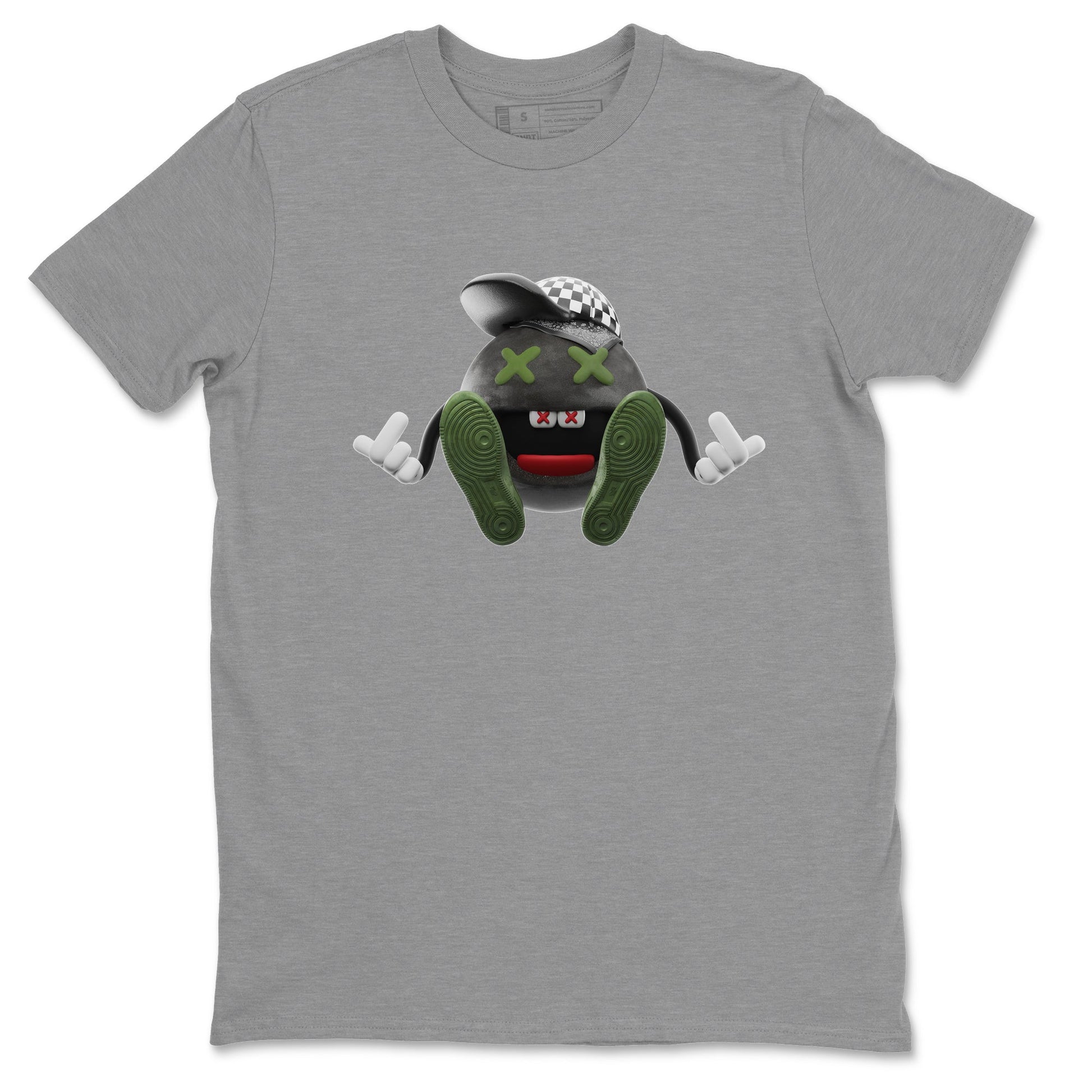 Air Jordan 1 Travis Scott Olive Sneaker Match Tees Keep Smiling Sneaker Tees AJ1 OG Travis Scott Olive Sneaker Release Tees Unisex Shirts Heather Grey 2