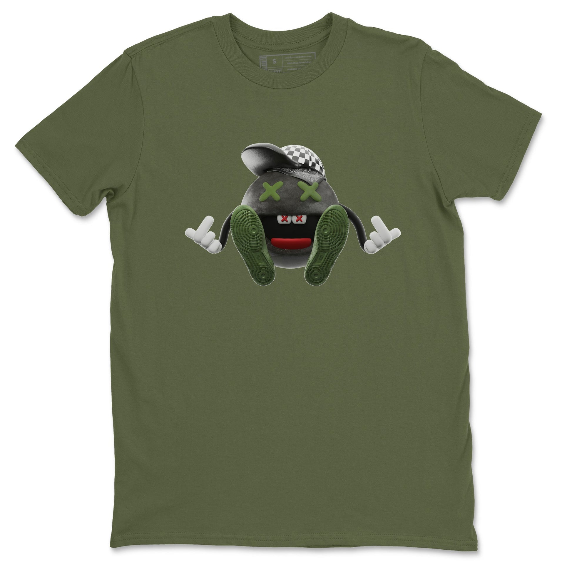 Air Jordan 1 Travis Scott Olive Sneaker Match Tees Keep Smiling Sneaker Tees AJ1 OG Travis Scott Olive Sneaker Release Tees Unisex Shirts Military Green 2