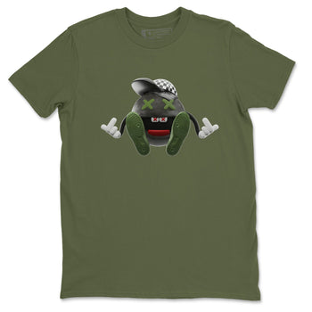 Air Jordan 1 Travis Scott Olive Sneaker Match Tees Keep Smiling Sneaker Tees AJ1 OG Travis Scott Olive Sneaker Release Tees Unisex Shirts Military Green 2